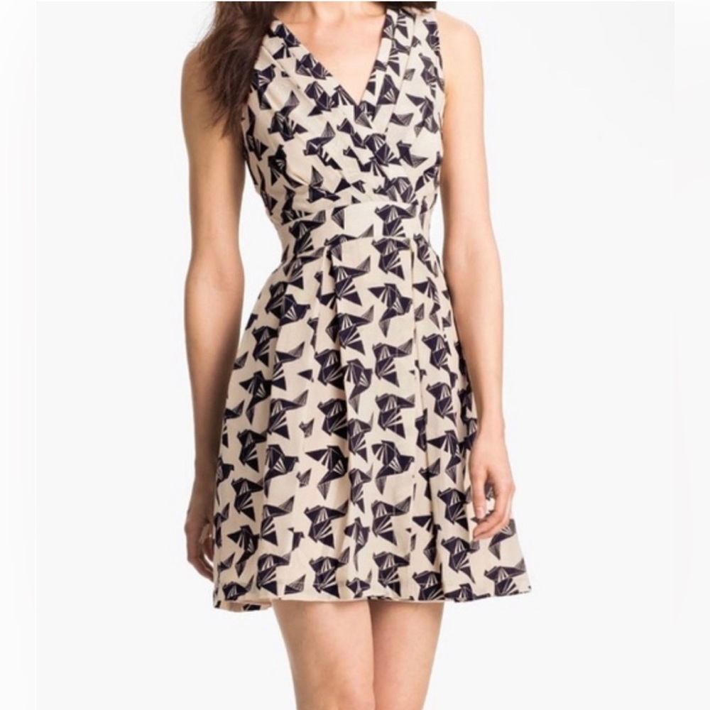 Eliza J Fit & Flare Dress Size 14 - Black/Cream Elegant A Line Geometric…